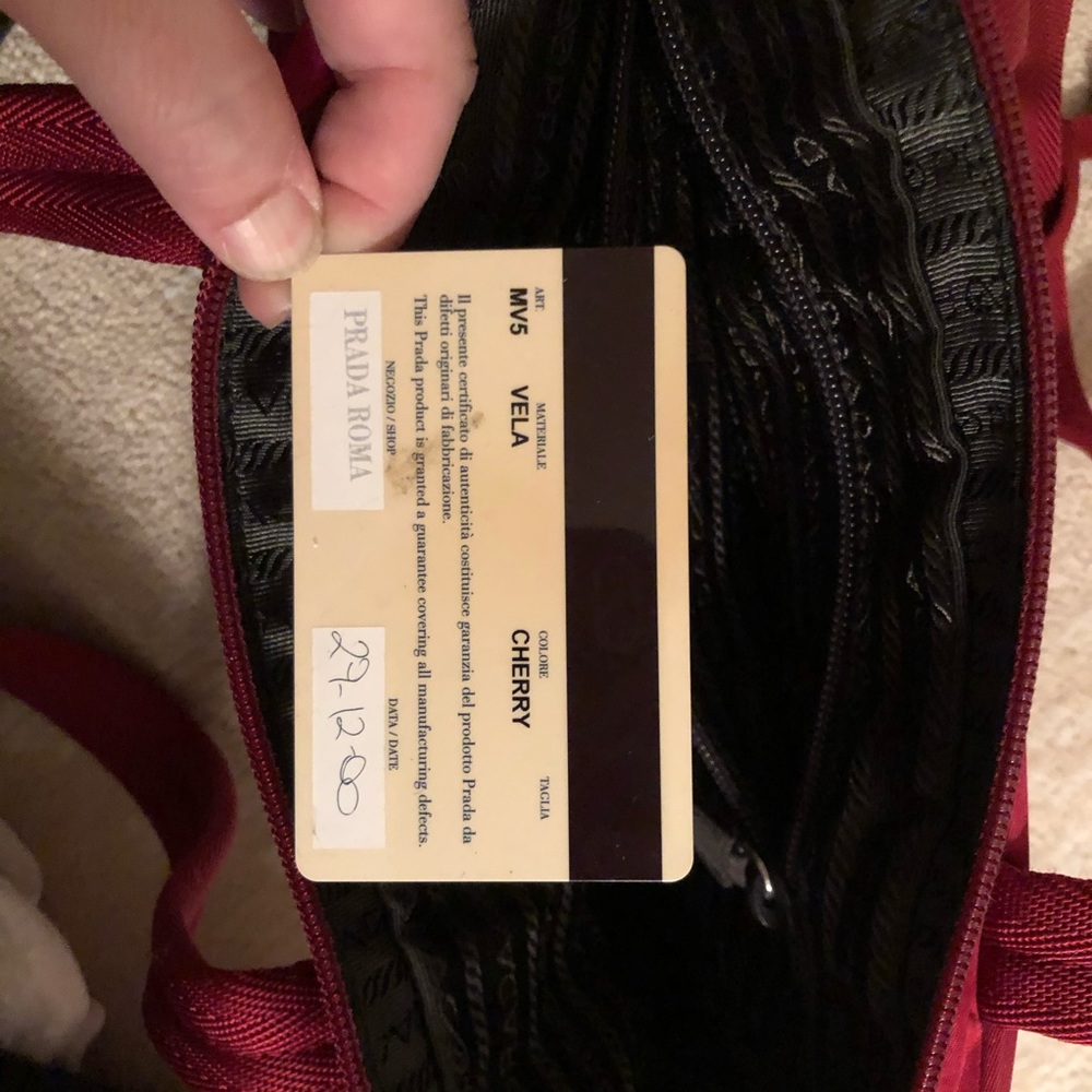 Red Nylon Prada Bag: Authentic w/card Y2K - Picture 5 of 8